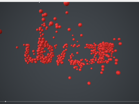 Text - love 3D - formed out of shiny spheres 3D Модель