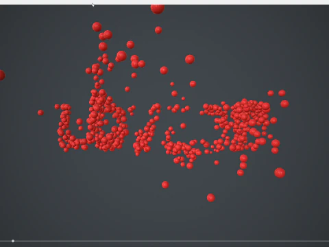 Text - love 3D - formed out of shiny spheres 3D Model