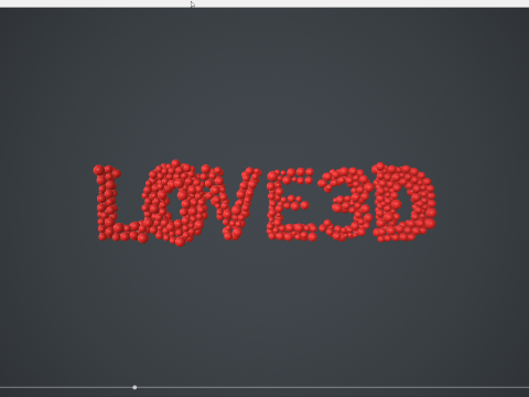 Text - love 3D - formed out of shiny spheres 3D Модель