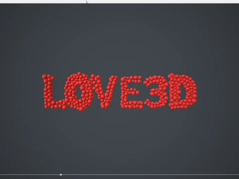 Text - love 3D - formed out of shiny spheres 3D Model