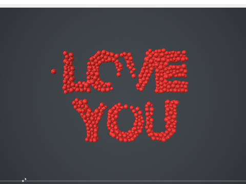 Text - love you - formed out of shiny spheres Modelo 3D