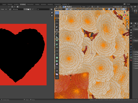 Heart made of wires covered with flowers 3D मॉडल