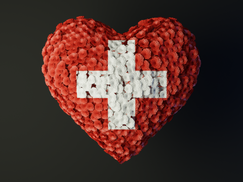 Heart made of wires covered with flowers 3D मॉडल