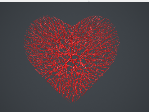 Heart shape made out of wires 3D Model