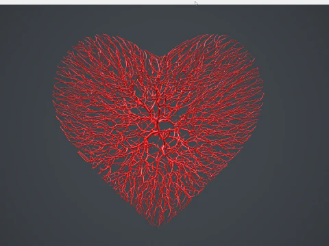 Heart shape made out of wires 3D Model