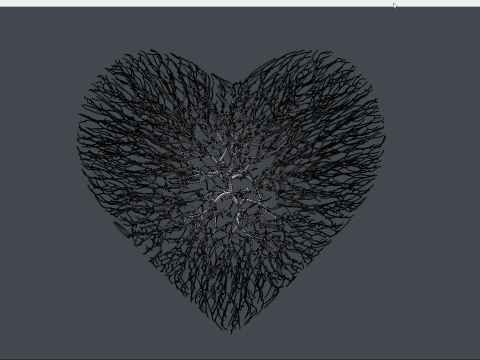 Heart shape made out of wires 3D Model