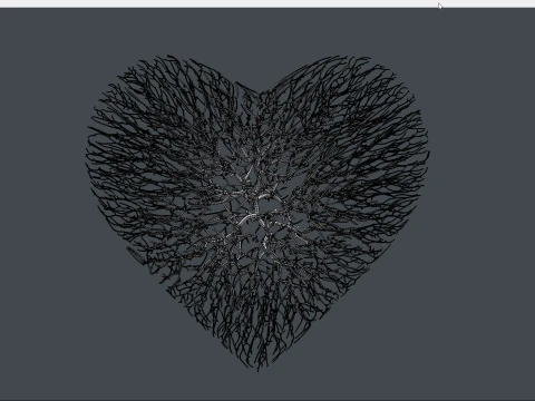 Heart shape made out of wires 3D Model