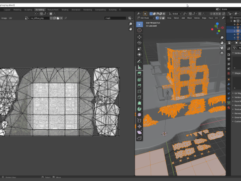 Ivy lowpoly modular assets 3D Model