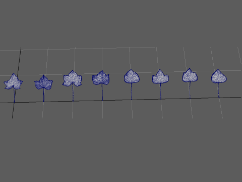 Ivy leaves subdivision highpoly model 3D Model