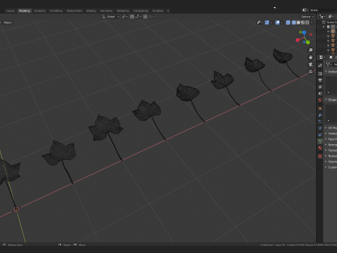 Ivy leaves subdivision highpoly model 3D Model
