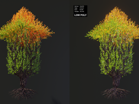 Tree in a shape of an arrow 3D Model