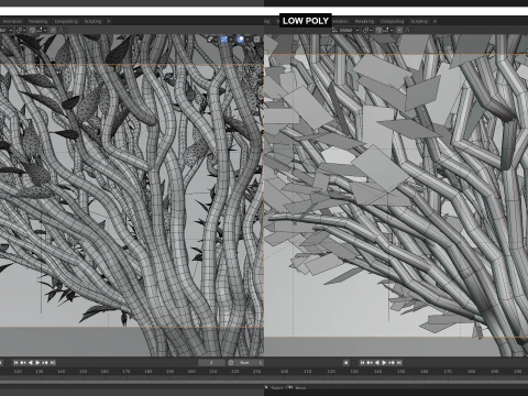 Tree in a shape of an arrow 3D Model