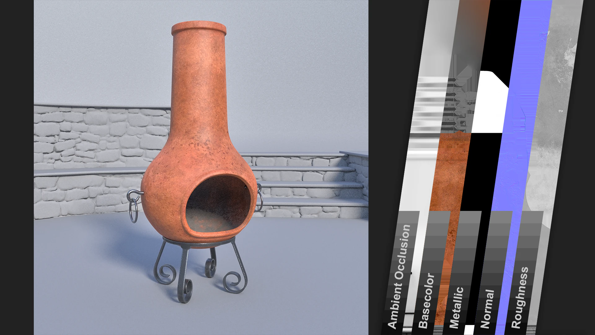 Ceramic fire pit 3D Model .c4d .max .obj .3ds .fbx .stl .blend 