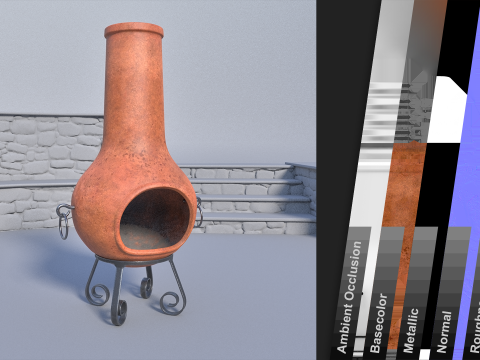 Ceramic fire pit 3D Model