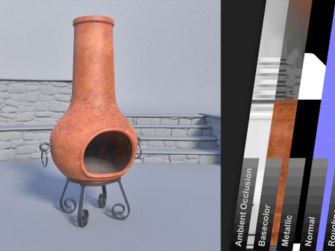 Feuerstelle aus Keramik 3D Modell