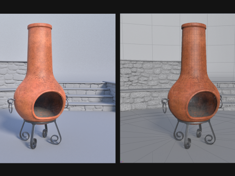 Ceramic fire pit 3D Model
