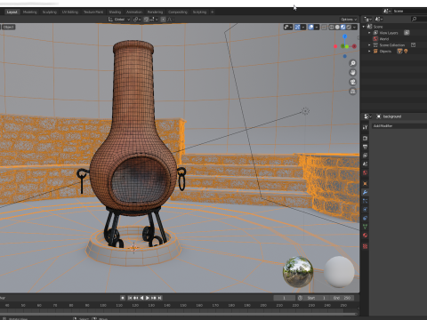 Ceramic fire pit 3D Model