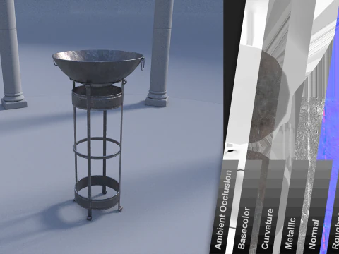 Feuerstelle aus Metall 3D Modell