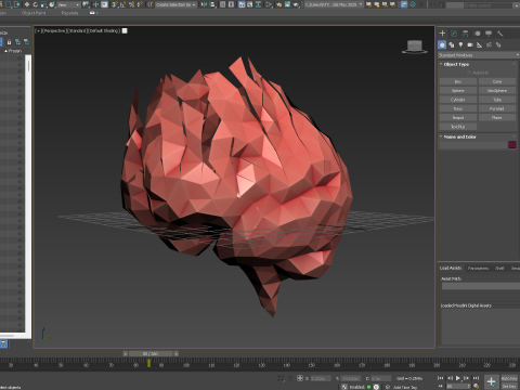 Origami human brain unfolding growing animation 3D Model