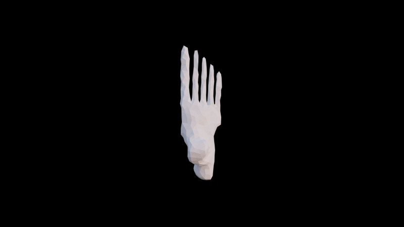 Origami human feet unfolding growing animation 3D Модель .c4d .max .obj .3ds .fbx .stl .blend