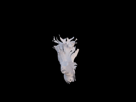 Origami human feet unfolding growing animation 3D Модель