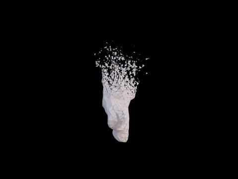 Origami human feet unfolding growing animation 3D Модель