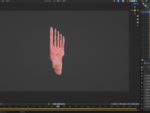 Origami human feet unfolding growing animation 3D Модель