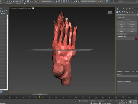 折り紙の人間の足が展開する成長アニメーション 3Dモデル
