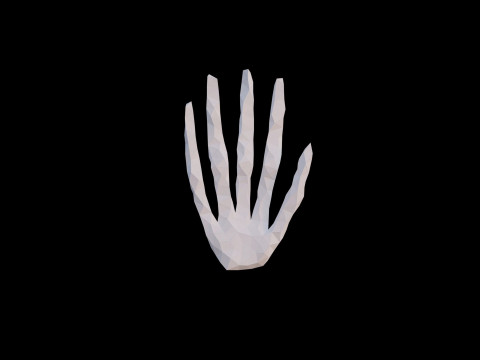 Origami human hand unfolding growing animation 3D Model