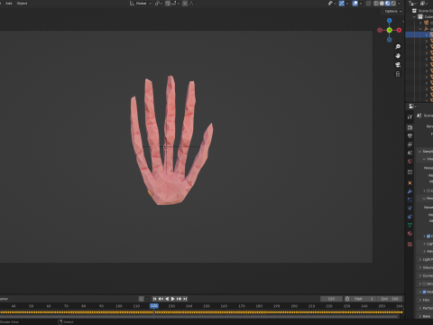 Origami human hand unfolding growing animation 3D 模型