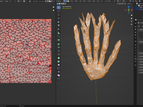 Origami human hand unfolding growing animation 3D 模型