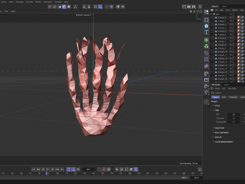 Origami human hand unfolding growing animation 3D 模型