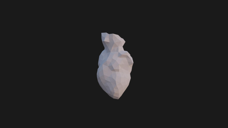 Origami human heart unfolding growing animation 3D मॉडल .c4d .max .obj .3ds .fbx .stl .blend