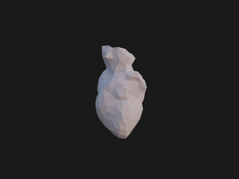 Origami human heart unfolding growing animation 3D Model