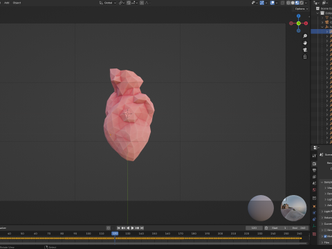 Origami human heart unfolding growing animation 3D मॉडल
