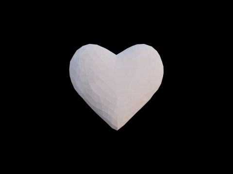 Origami heart unfolding growing animation 3D Model