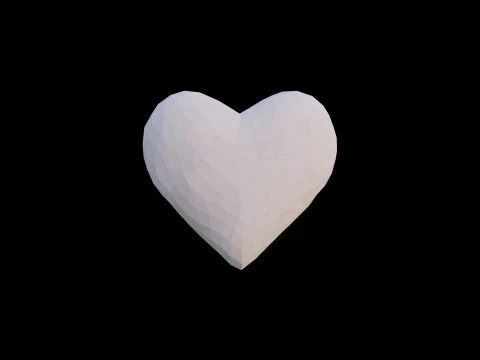 折り紙のハートが展開する成長アニメーション 3Dモデル