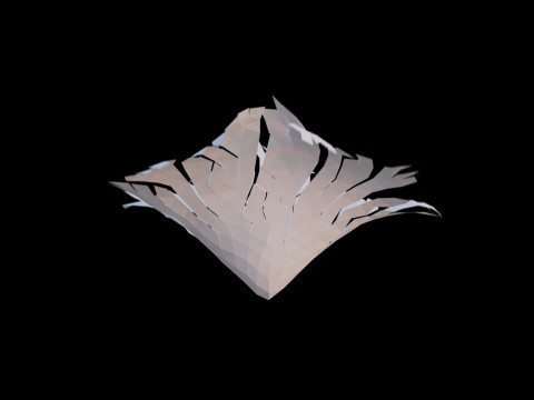 Origami heart unfolding growing animation 3D Model