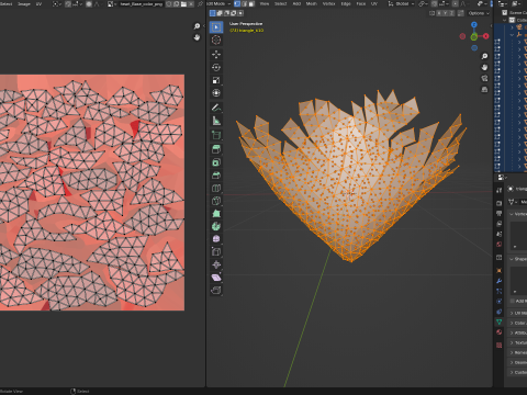 Origami heart unfolding growing animation 3D Model