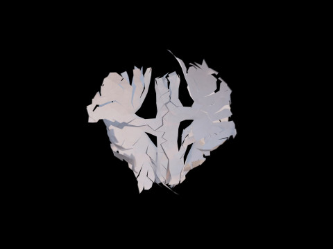 Origami human kidney unfolding growing animation 3D-Modell
