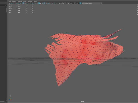Origami human liver unfolding growing animation Model 3D