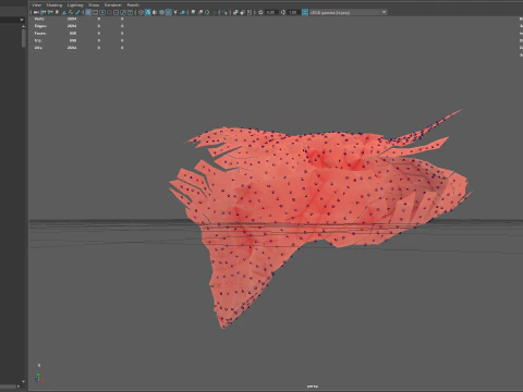 Origami human liver unfolding growing animation 3D Model