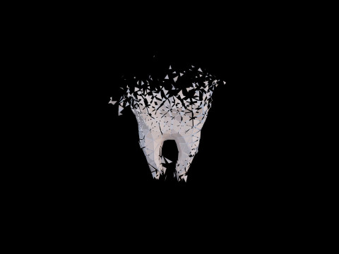 Origami human tooth unfolding growing animation 3D 모델