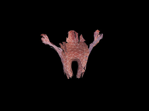Origami human tooth unfolding growing animation 3D 모델