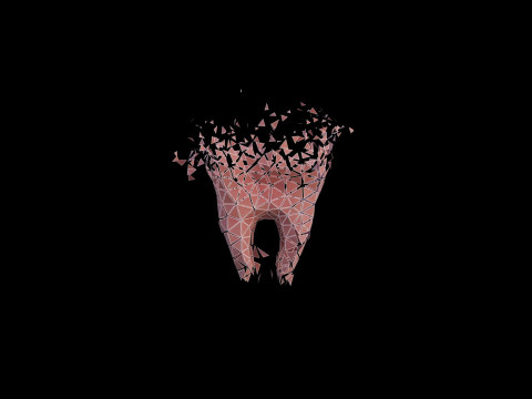 Origami human tooth unfolding growing animation 3D 모델