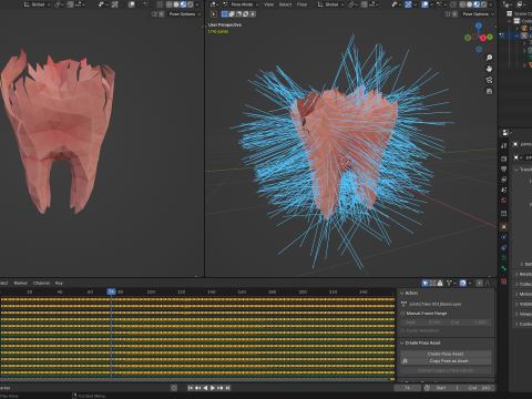Origami human tooth unfolding growing animation 3D 모델
