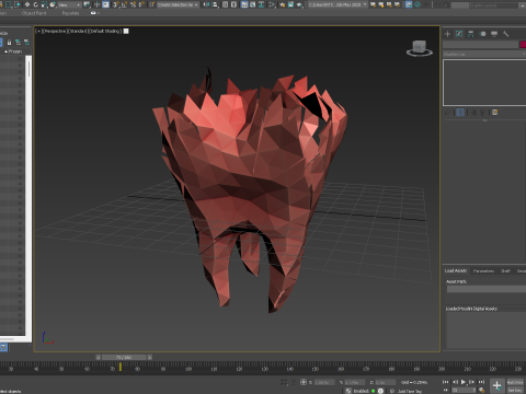 Origami human tooth unfolding growing animation 3D 모델