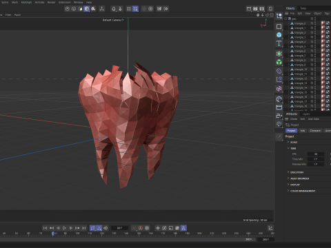 Origami human tooth unfolding growing animation 3D 모델
