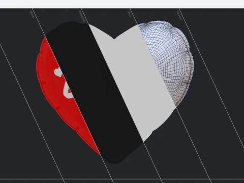Heart shaped Balloon inflation animation 3D Model