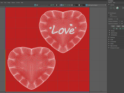 Heart shaped Balloon inflation animation 3D Model
